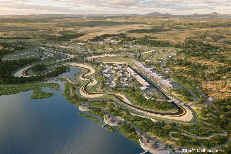 Proposed Rwanda Formula 1 circuit beside a lake